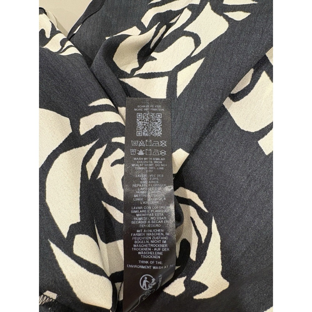 Topshop Black Satin Slip Dress Lace Rose Print Sz 8 Dark Coquette Whimsigoth - Picture 11 of 11
